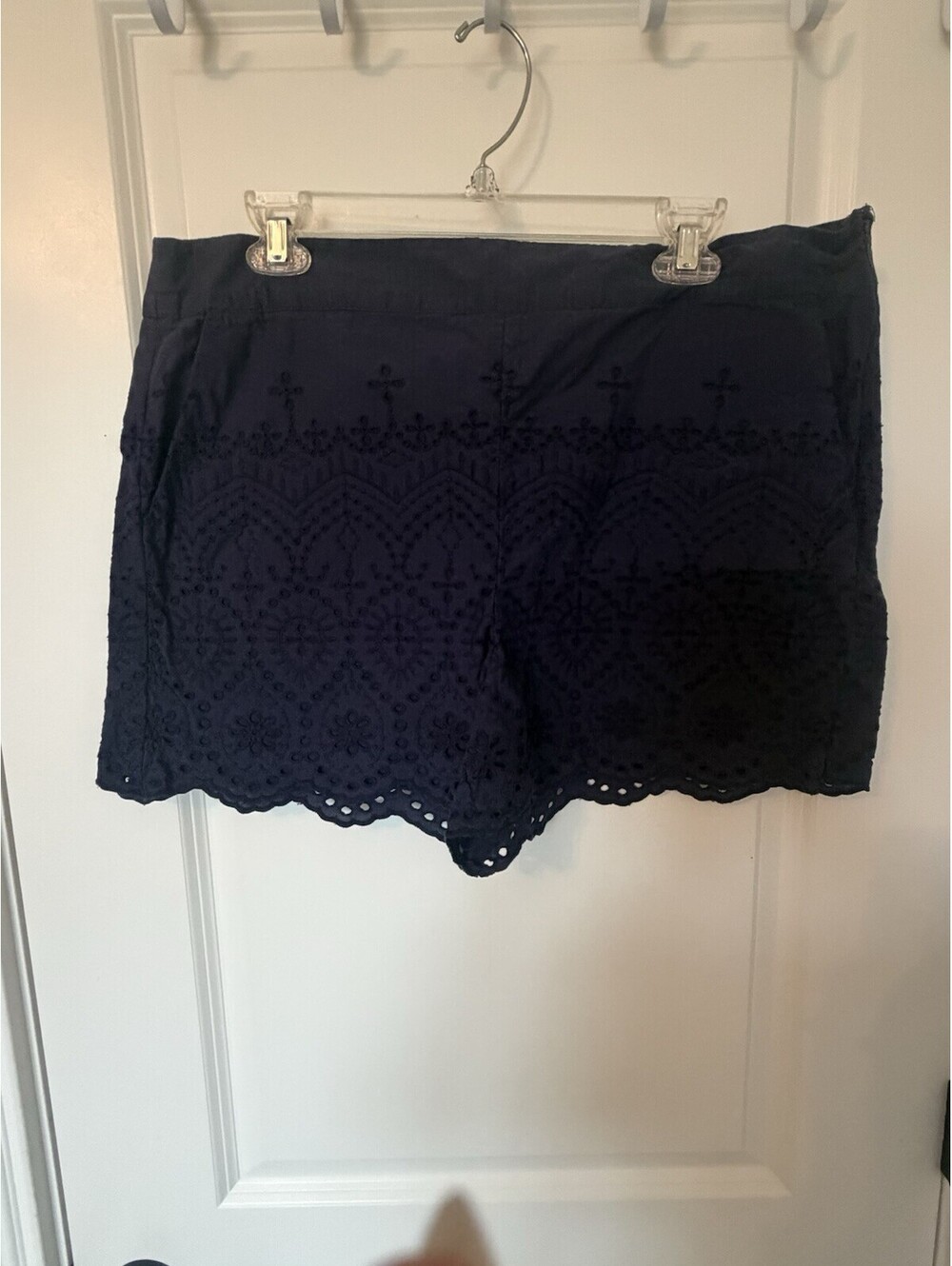 Loft Womens Shorts Size 14 Navy Eyelet Coastal Beach Resort